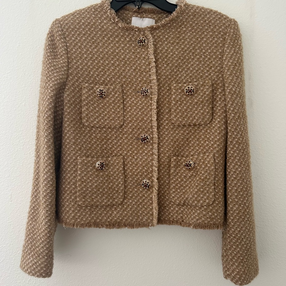 NWT Mango Beige Tweed Jacket